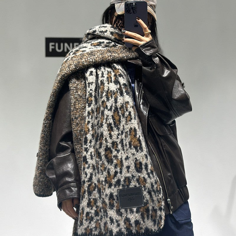Amara Leopard Print Triangular Scarf