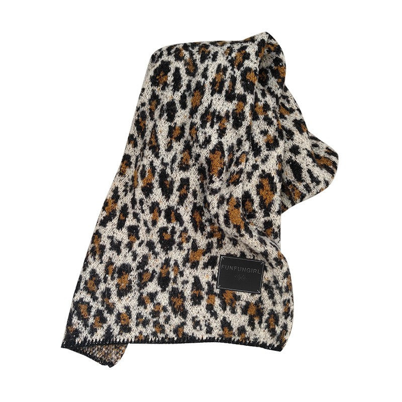 Amara Leopard Print Triangular Scarf
