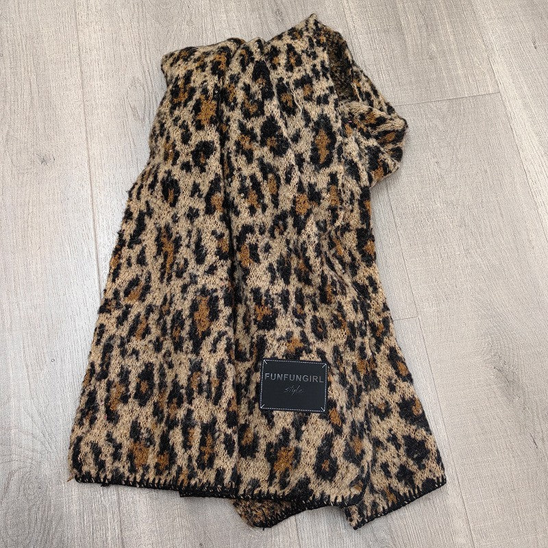 Amara Leopard Print Triangular Scarf