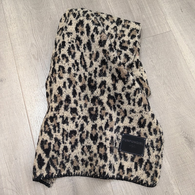 Amara Leopard Print Triangular Scarf