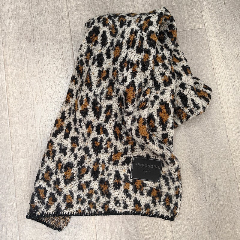 Amara Leopard Print Triangular Scarf