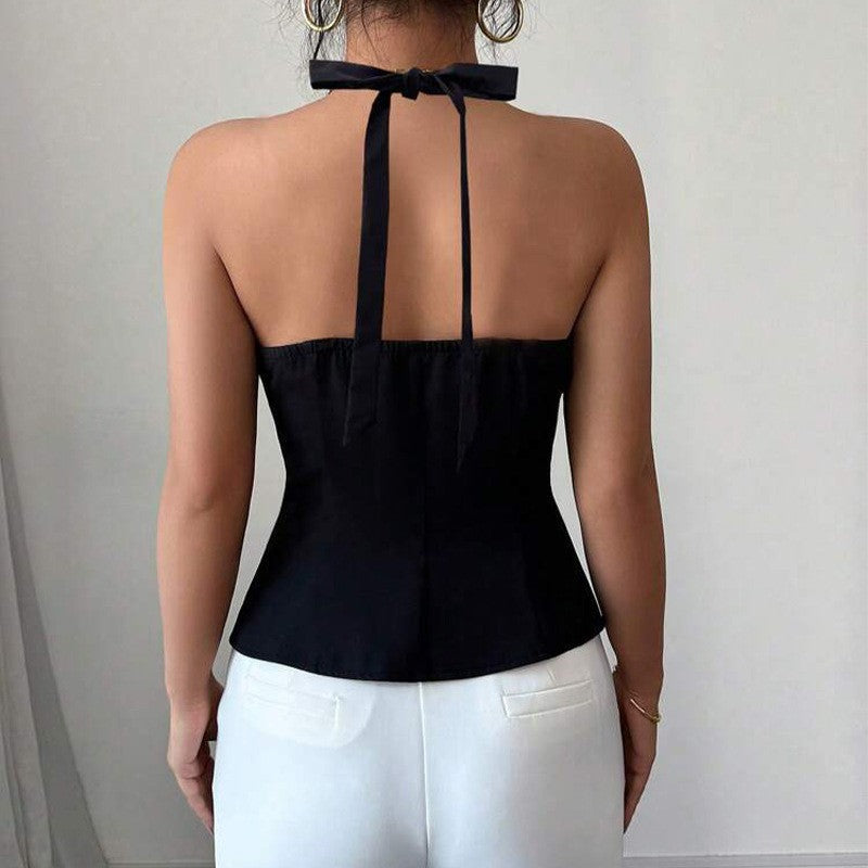 Aria Backless Strappy Halter Vest