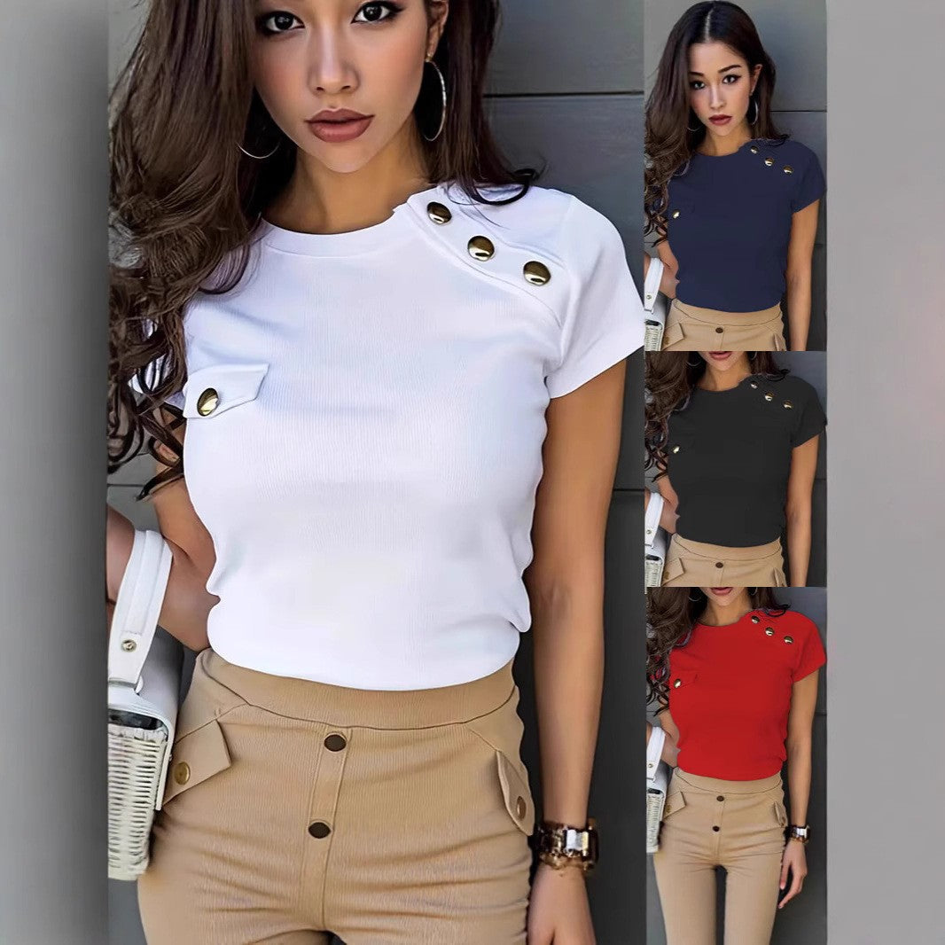 Elenya Buttoned Casual Tee