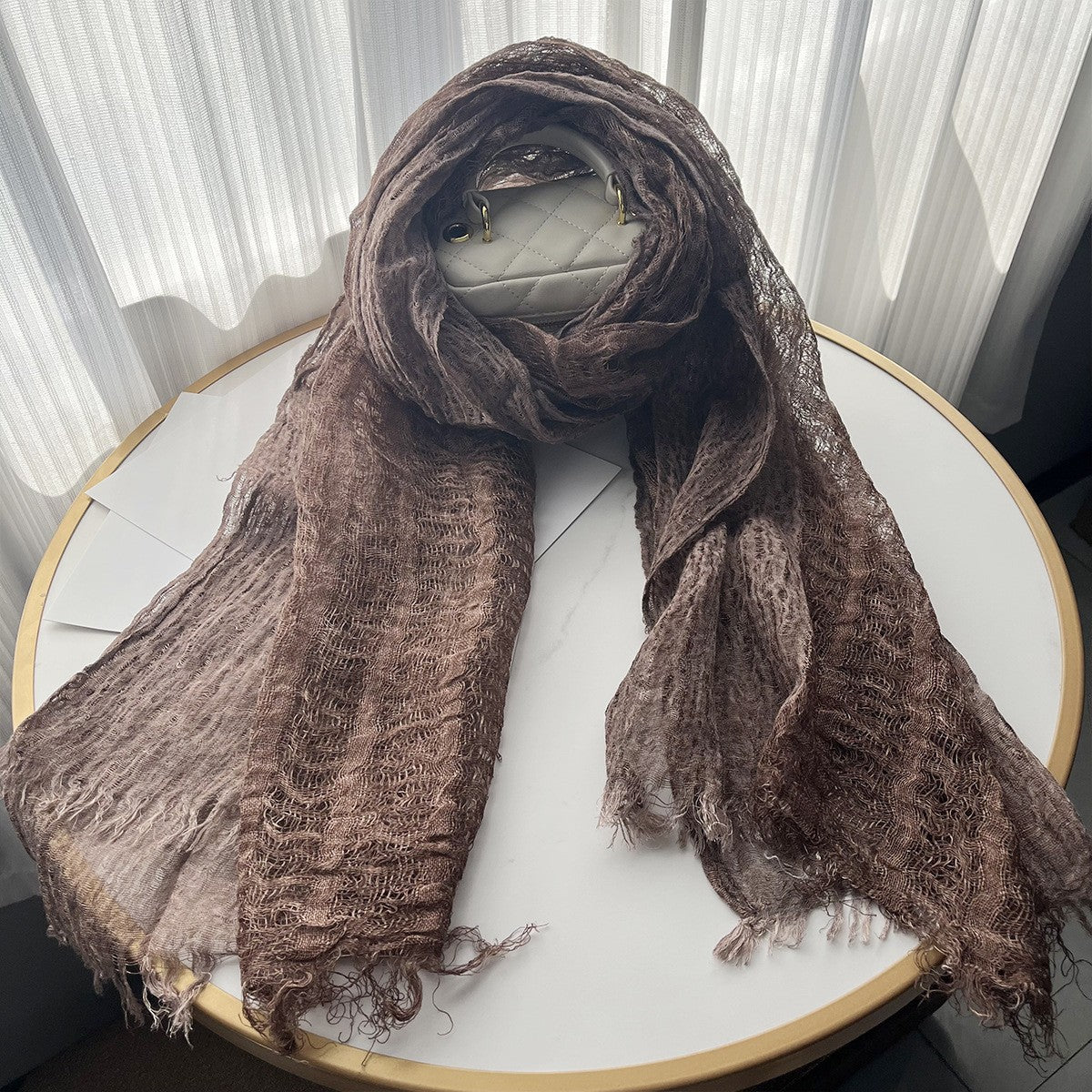 Elora Linen Tassel Shawl