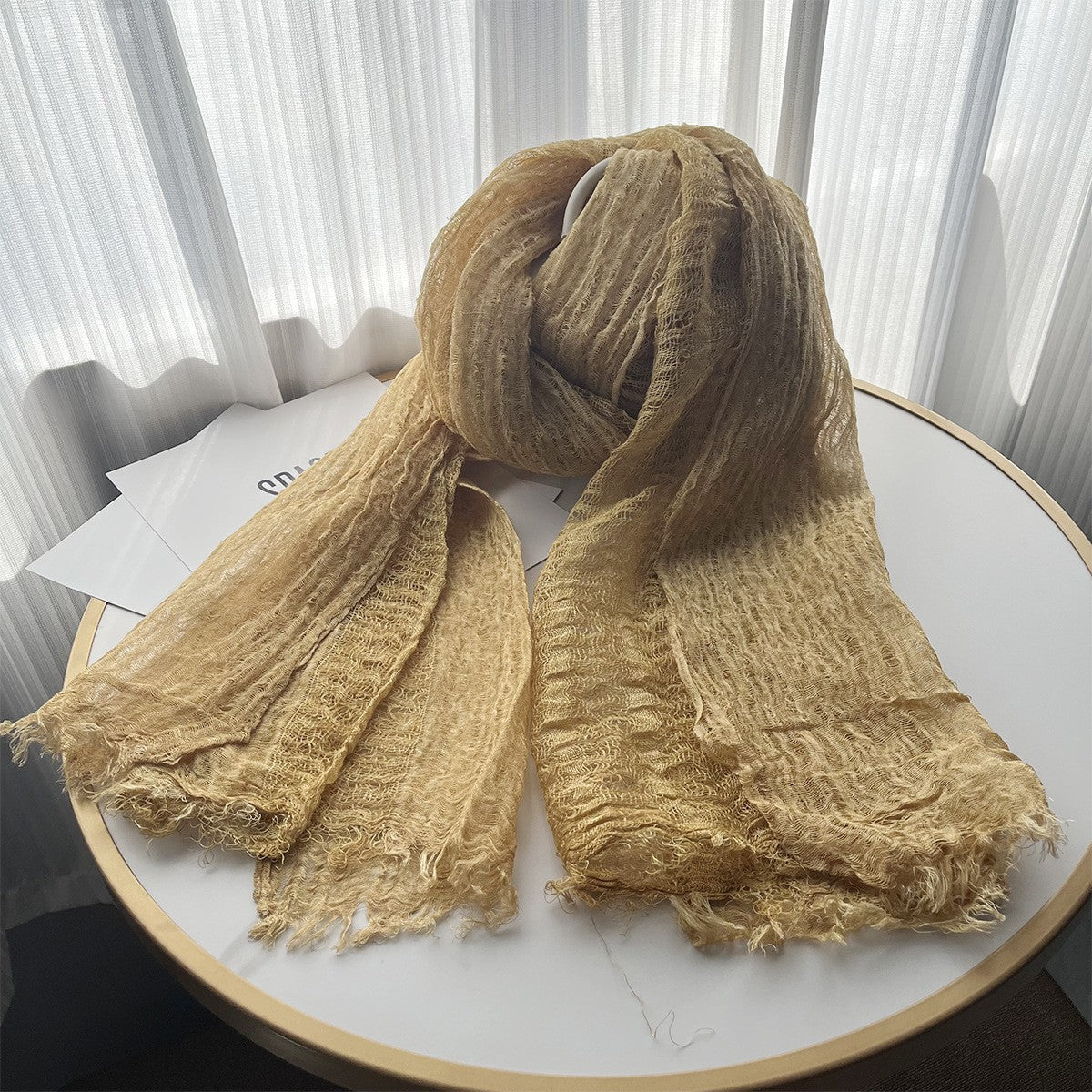 Elora Linen Tassel Shawl