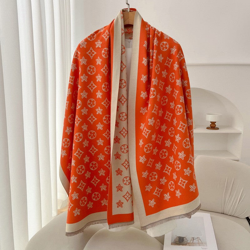 Ophelia Retro Cashmere-Feel Scarf