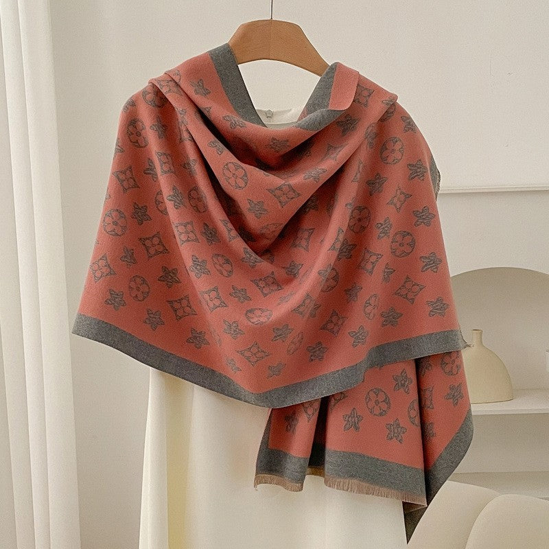 Ophelia Retro Cashmere-Feel Scarf