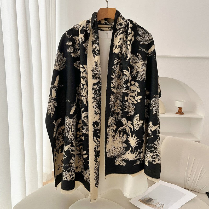 Ophelia Retro Cashmere-Feel Scarf