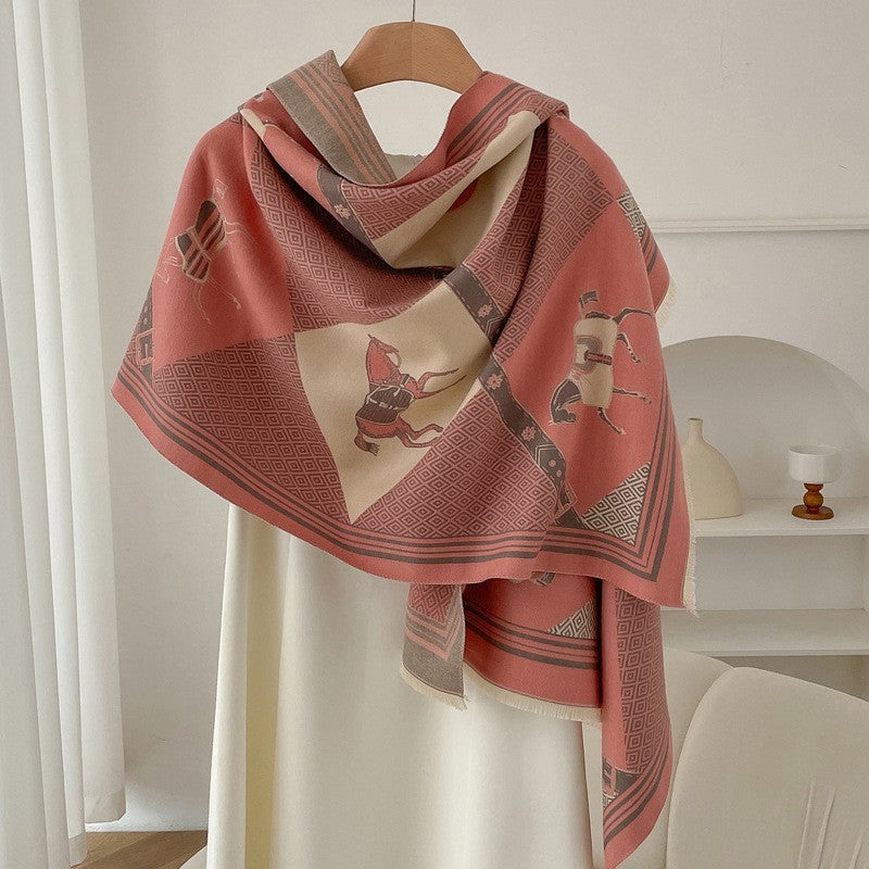 Ophelia Retro Cashmere-Feel Scarf