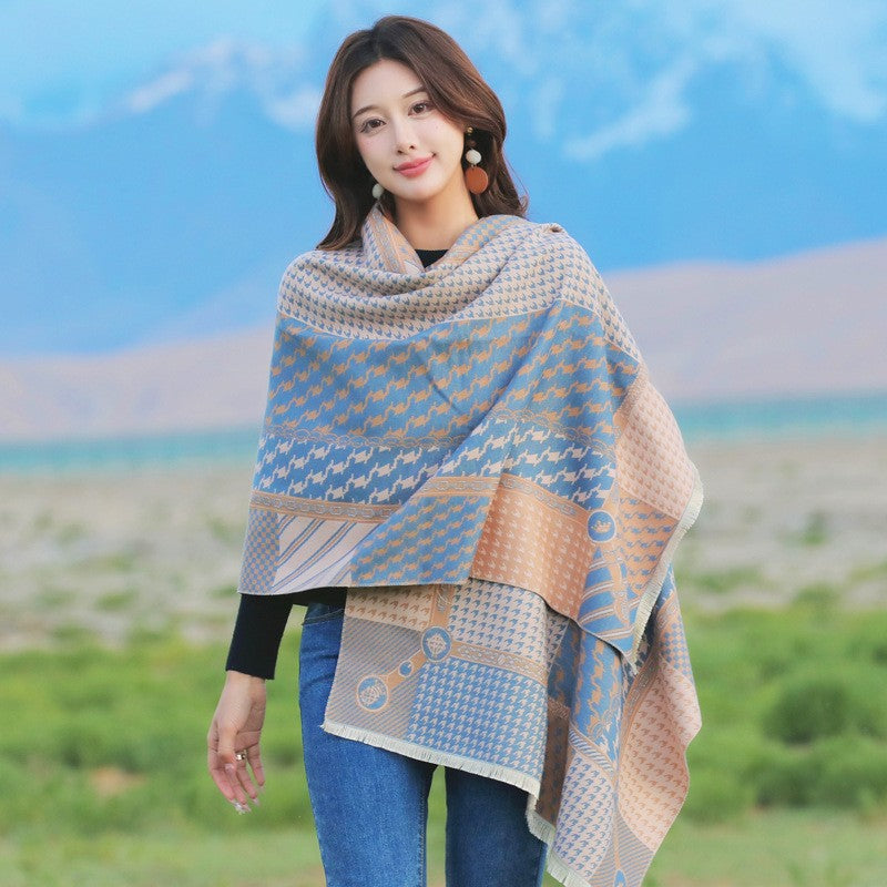 Ophelia Retro Cashmere-Feel Scarf