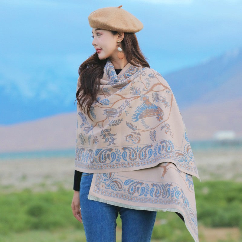 Ophelia Retro Cashmere-Feel Scarf