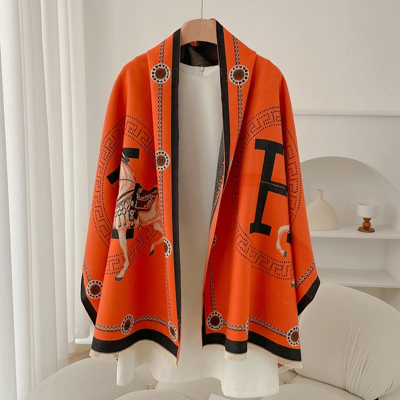 Ophelia Retro Cashmere-Feel Scarf