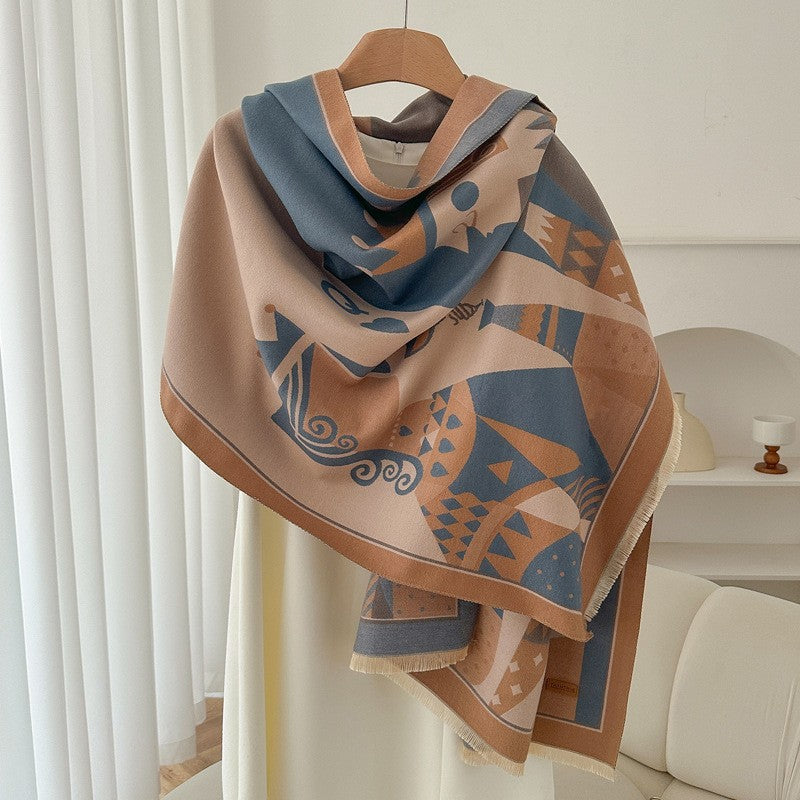 Ophelia Retro Cashmere-Feel Scarf