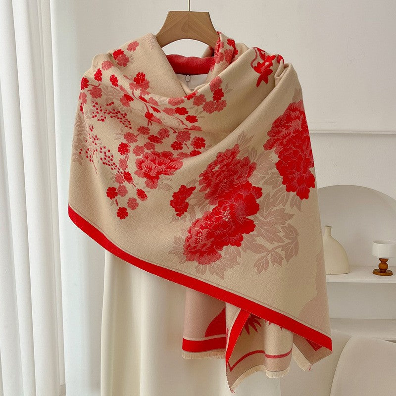 Ophelia Retro Cashmere-Feel Scarf