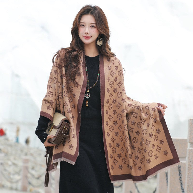 Ophelia Retro Cashmere-Feel Scarf