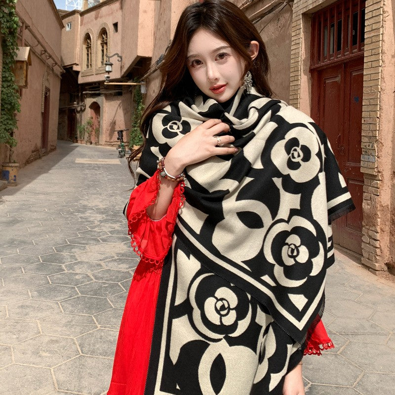 Ophelia Retro Cashmere-Feel Scarf