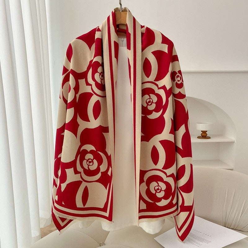 Ophelia Retro Cashmere-Feel Scarf