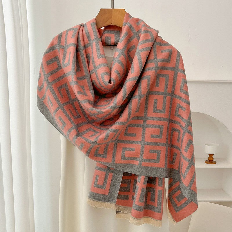 Ophelia Retro Cashmere-Feel Scarf