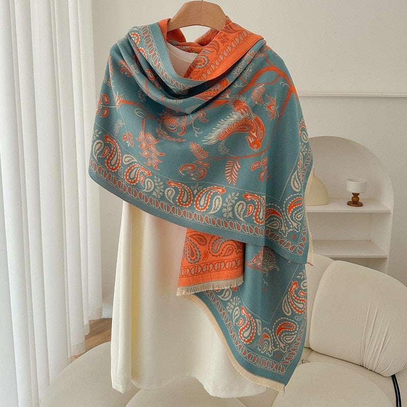Ophelia Retro Cashmere-Feel Scarf