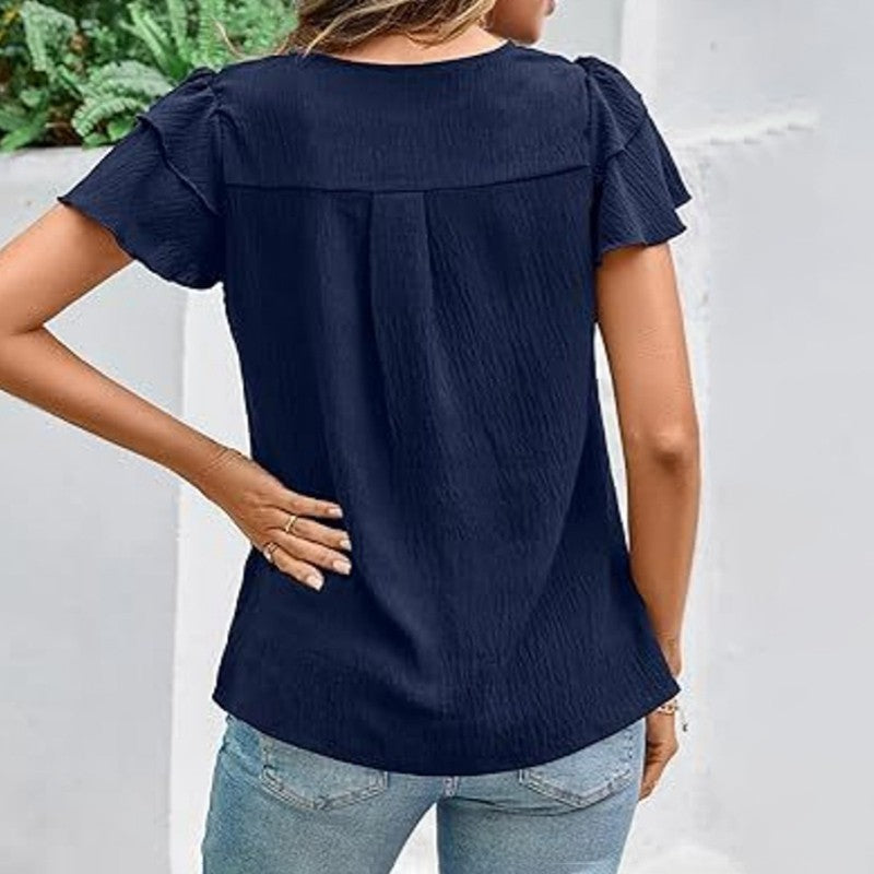 Vivere Ruffle Sleeve Top