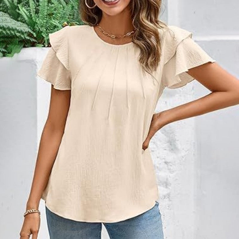 Vivere Ruffle Sleeve Top