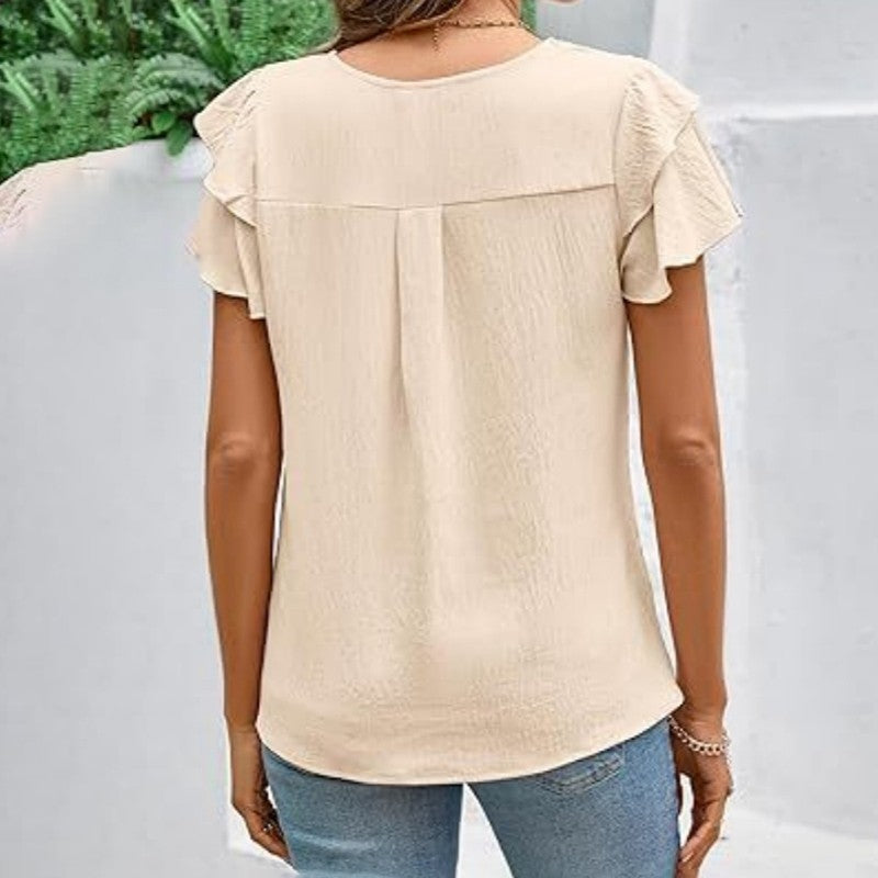 Vivere Ruffle Sleeve Top