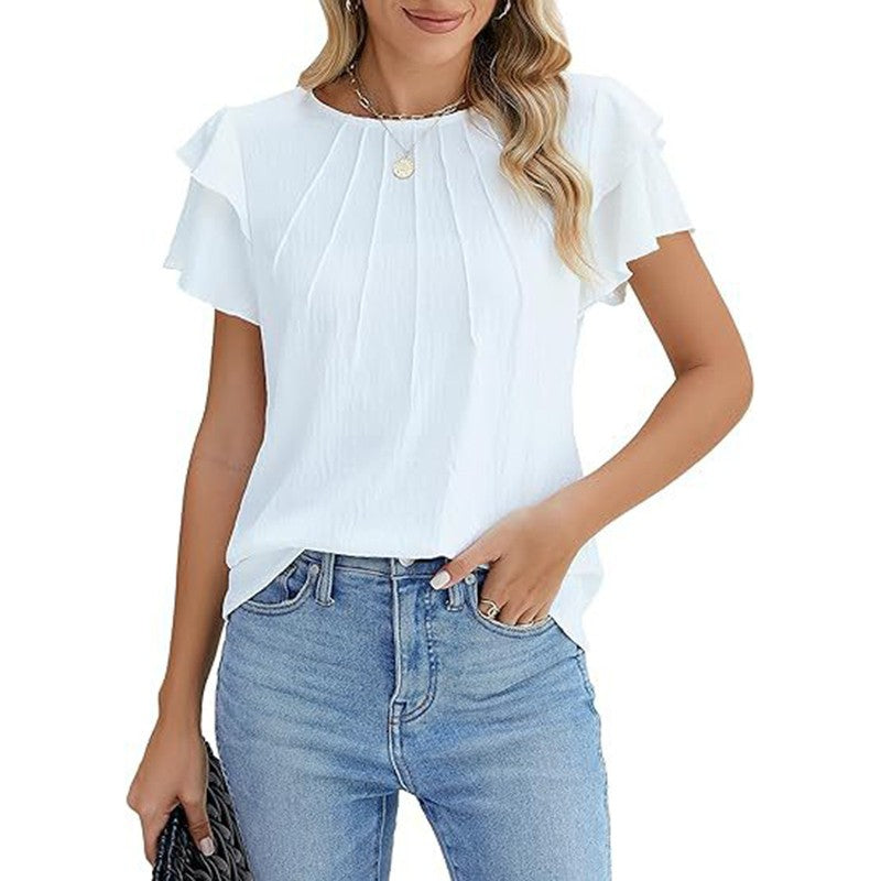 Vivere Ruffle Sleeve Top