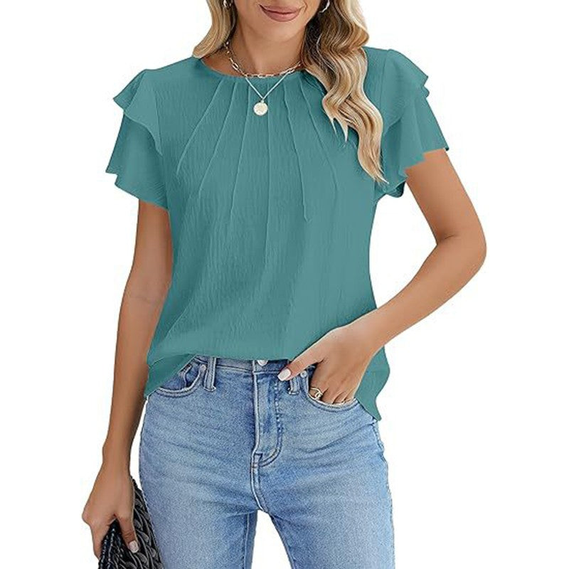 Vivere Ruffle Sleeve Top