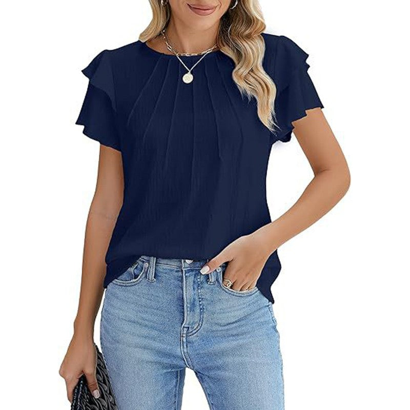 Vivere Ruffle Sleeve Top