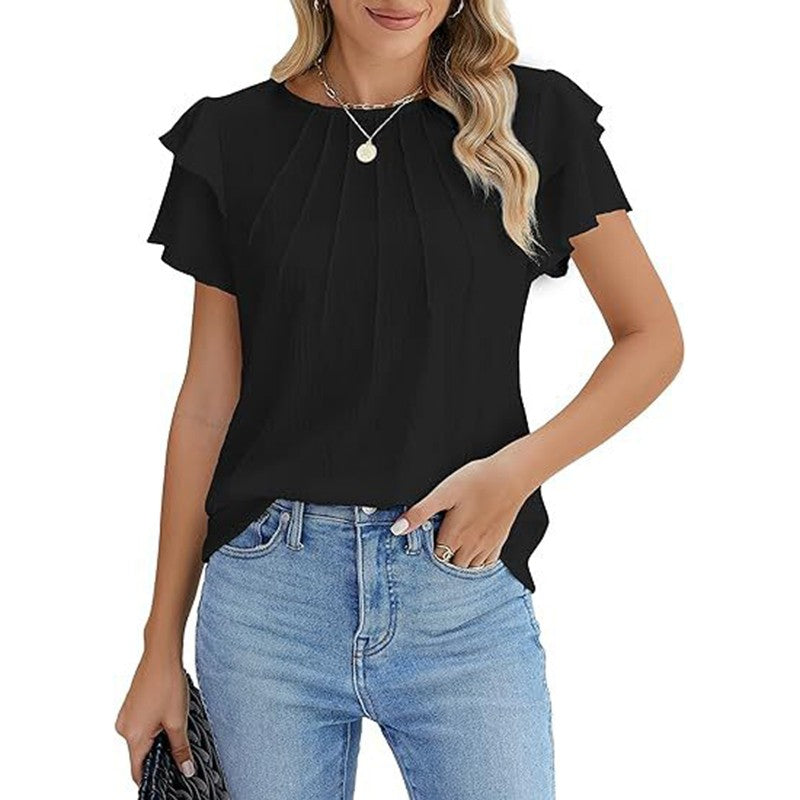 Vivere Ruffle Sleeve Top