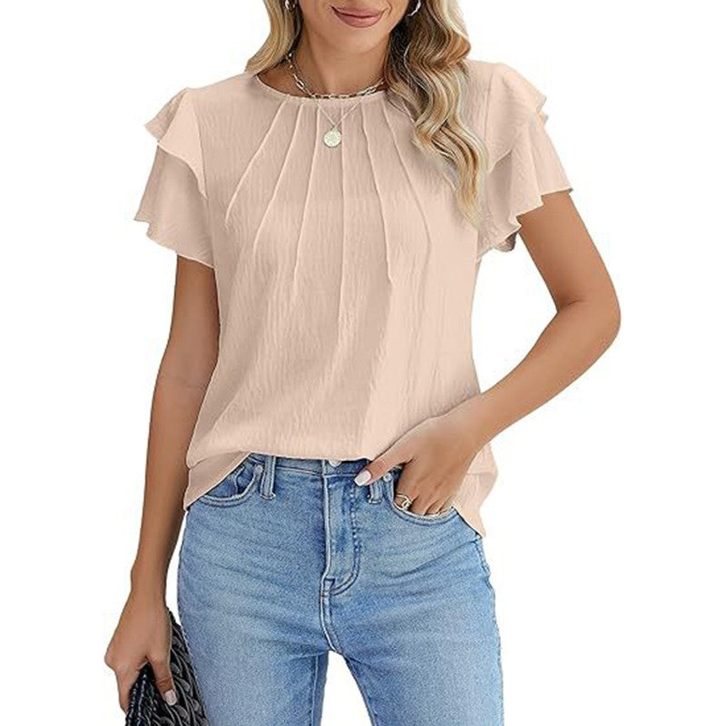 Vivere Ruffle Sleeve Top