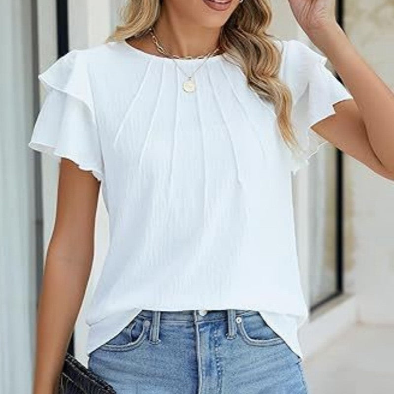 Vivere Ruffle Sleeve Top