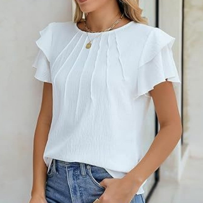 Vivere Ruffle Sleeve Top